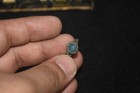 Extremely Rare Ancient Roman Bronze Ring With Glass Inlay Bezel
