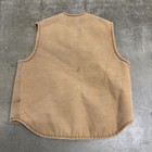 1970s Vintage Carhartt Duck Brown Zip Up Vest Sherpa Lined 2 Pocket Size Large