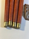 Vintage Mcm Tapered Wooden Coffee Table Legs W  Angled Mounting Plates Set Of 4