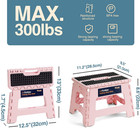 9  Folding Step Stool For Adults   Kids 300lbs Non-slip Portable Plastic Pink