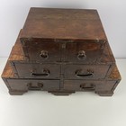 Diminutive Japanese Tansu Style Six Drawer Chest Antique Apothecary Gothic Like