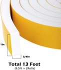 White Self Adhesive Foam Tape For Doors   Windows  1 x3 8 x13ft  2 Rolls 