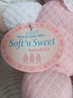 Vintage Nwt Eden Soft  n Sweet Baby Girl Doll Pink Plush Terry Cloth 10  Lovey