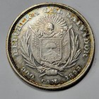 1893 El Salvador Silver 50 Centavos Rainbow Toned Scarce Type Nice  w327