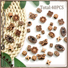 40pcs Wood Hair Beads For Braids Loc Jewelry Imitation Wood Bead Dreadlock Acces
