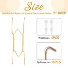 4 Pack Plate Hangers 9-11 Inch Stainless Steel Invisible Wall Display