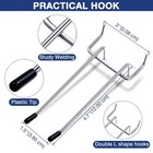 50 Pack Pegboard Hooks Stainless Steel Double Arm Peg Board Straight Tool
