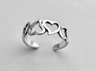 Valentine Gift For Women s 4 Open Heart Band Toe Ring Solid Metal 925 Silver