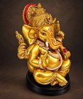 Ganesha Statue  Gold Hindu Elephant God Figurine  Diwali Gift   Home Decor