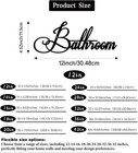Metal Bathroom Sign  Farmhouse Wall Art Decor  Black 12 Inches  