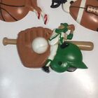 Vtg Baseball Football Basketball Burwood Plastic Sports Wall Decor Plaque Set