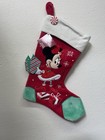 Rare 2020 Disney Parks Minnie Mouse Christmas Holiday Red Velour Stocking - Nwt