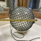 Japanese Glass Fishing Float Bouy With Net 9    Blue Green Vintage