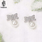 Women Elegant 925 Sterling Silver Jewelry Earrings Crystal Butterfly Stud 1267