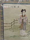Vintage Chinese Hand Painting Silk  enjoy The Garden  Japanese Lady 9 5  X 11 