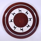 Los Reyes Peru Redware Pottery Llama Alpaca Folk Art Decorative Plate Set