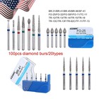 100pcs 20box Azdent Dental Diamond Burs For High Speed Handpiece Medium Fg 1 6mm