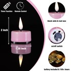 Pink Flameless Wax Tealights With Remote Timer Flickering Colored Led Battery   