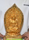 13  old Tibet Bronze Gold Inlay Gems Kwan-yin Guanyin Quanyin Buddha Statue