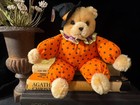 Vintage Russ Berrie Baby Boo Halloween Witch Teddy Bear Plush 8   1607  Orange