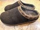 L l bean Women s Wool Felt Clog Slippers Slip-on Black gray 9 M 301149