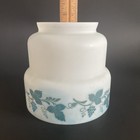 Antique Vintage Blue Tint W Grape Vine Glass Lamp Light Shade For 3 1 4    Fitter