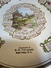 1912 Calendar Plate A o  Tillinghast West Valley New York Dresden China 8 5   