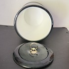 Vintage Black   Gold Ice Bucket W  Lid   Ring Handle Plastic metal Made In Usa