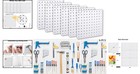 Elegant White Pegboard Wall Mount Set  6 Panels   24 Mounting Kits Included