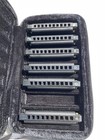 Hohner Piedmont Blues Harmonica Harp Set Of 6 Case  missing B  Clean Nice 