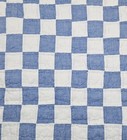 Vintage Cotton White Blue Patchwork Hand Quilted Quilt Piece
