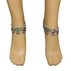 Fashion Ankle Bracelet Women Payal Multicolor Crystal Foot Chain Bridal Jewelry