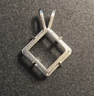 10 Mm Princess  square  4 Prong Setting Wire Mount Pendant  Sterling Silver
