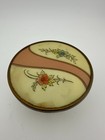 Vintage Art Deco Glass Vanity Jar Set W  Floral Celluloid Lids     1940s 50s     Lot