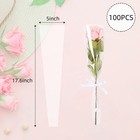 100pcs Single Rose Sleeves Clear Single Flower Wrapping Bag Florist Bouquet P   