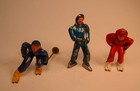 Vintage Barclay Cast Metal Downhill Skier Ice Skater Figures W  Poles   Skies