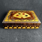 Double Deck Playing Card Box Handmade Wood Keepsake Polish Box W  Brass Inlay