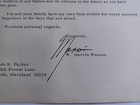 W  Marvin Watson  d  2017  Signed 1969 Letter - Postmaster General - D