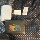 Coach Black Leather Card Holder Card Wallet W  Rainbow Logo  Women s S