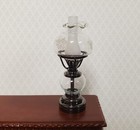 Dollhouse Light Hurricane Oil Lamp Battery Operated 1 12 Scale Chrome Black