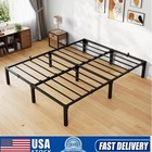 Full Size Bed Frame 16 Inch Metal Platform Bed Frame Heavy Duty Steel Slats