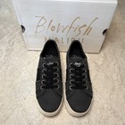 Blowfish Malibu Super Smile Women   s Black Canvas Lace-up Low Top Sneakers Sz 7 5