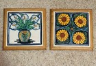 Mexican Folk Art Ceramic Tiles Floral Large Framed Tiles 10 25 
