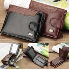 Man s Bifold Leather Wallet Credit Card Holder Wallet With Buckle Pocket Purse