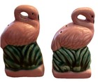 Vintage Pink Flamingo Salt And Pepper Shakers Miami Beach Souvenir 3 1 2  Tall