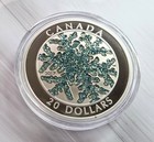 2017 Canada  20 Snowflake 1oz  9999 Silver Proof Coin Blue Enamel W  Coa
