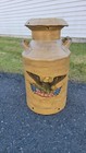 Vintage Steel 10 Gallon Milk Can With Colonial American Eagle Usa