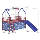 Junior House Twin Loft Bed W Slide And Curtain Set