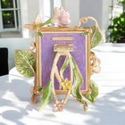 Jay Strongwater Pierce Striped 5  X 7  Frame Leaf  Spf5880-256 Swarovski Crystal