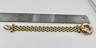 14k Yellow Gold Bracelet 43g Diamonds On Clasp 4 Cabochon Sapphires Heavy Link
